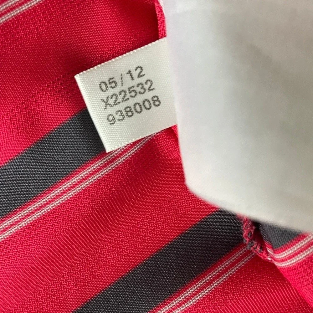 Adidas Men's Golf Climalite Polo Shirt Red Navy Blue Striped Short Sleeve XL
